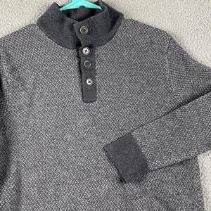 Untuckit Henley Pullover Sweater Women's 2XL Gray 100% Extra Fine Merino Wool
